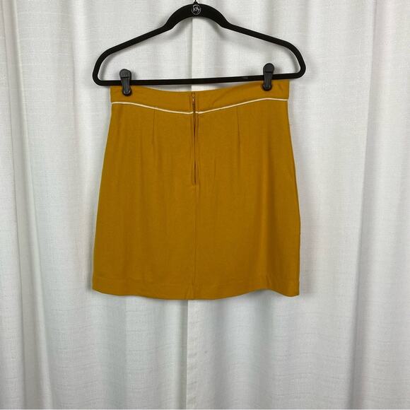 ModCloth Mustard Yellow Own The Era Wool Blend Mini Skirt Sz.M NWT - Picture 7 of 12